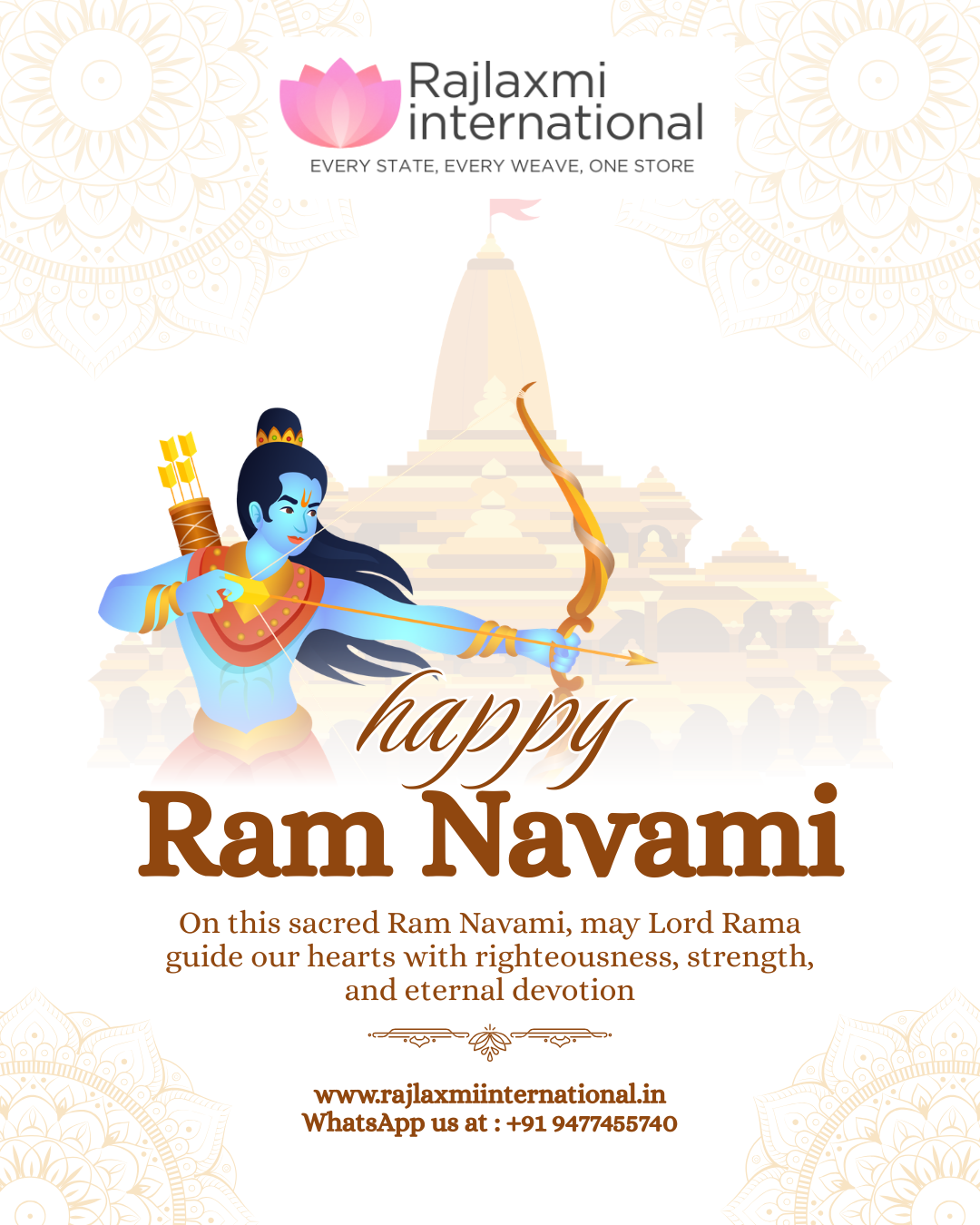 Ram Navami – A Celebration of Tradition, Grace & Elegance with Rajlaxmi International