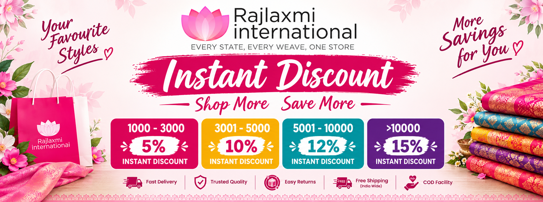 Shop More, Save More with Rajlaxmi International – Get Up to 15% Instant Discount