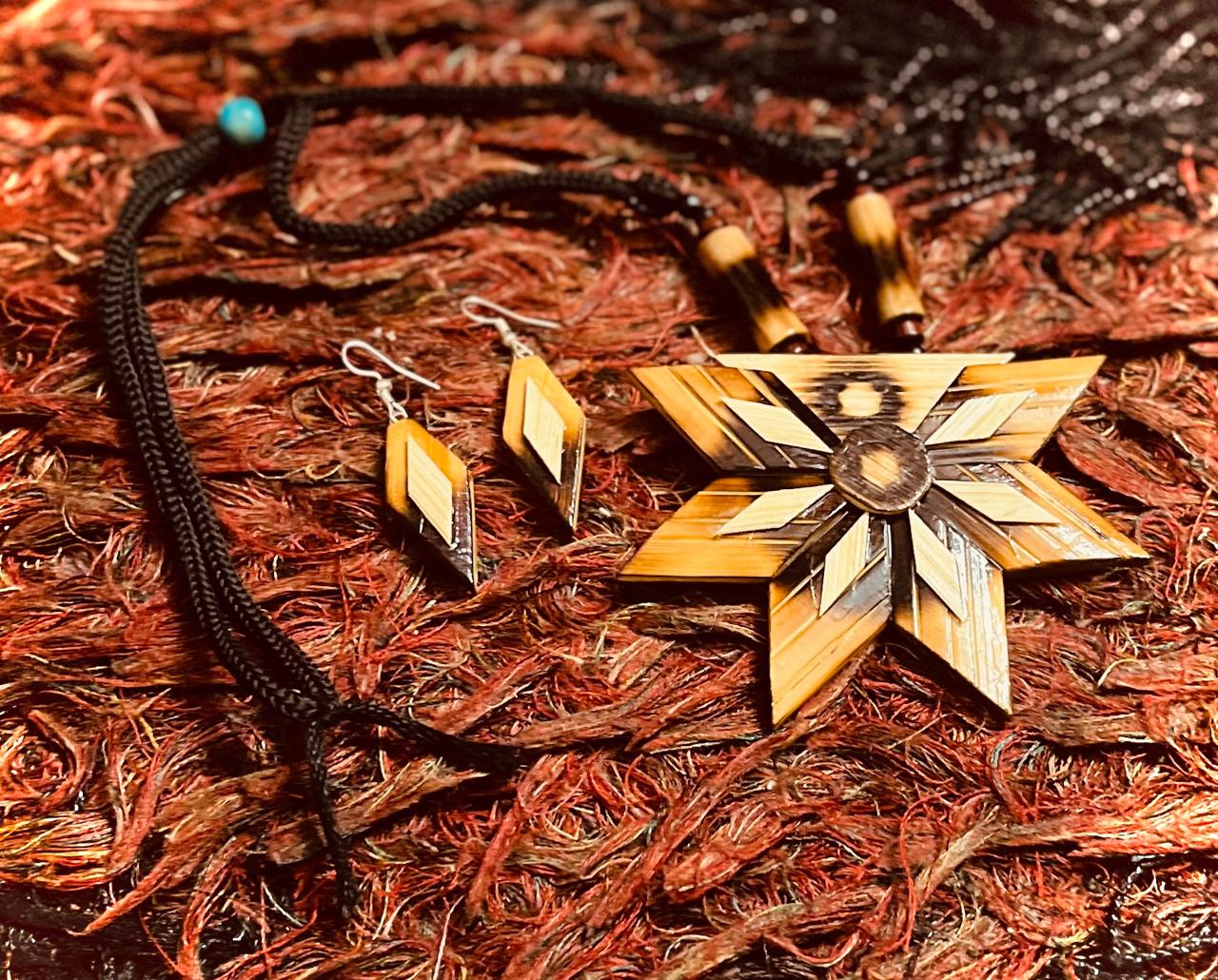 Handcrafted Bamboo Jewellery Necklace & Earring Set