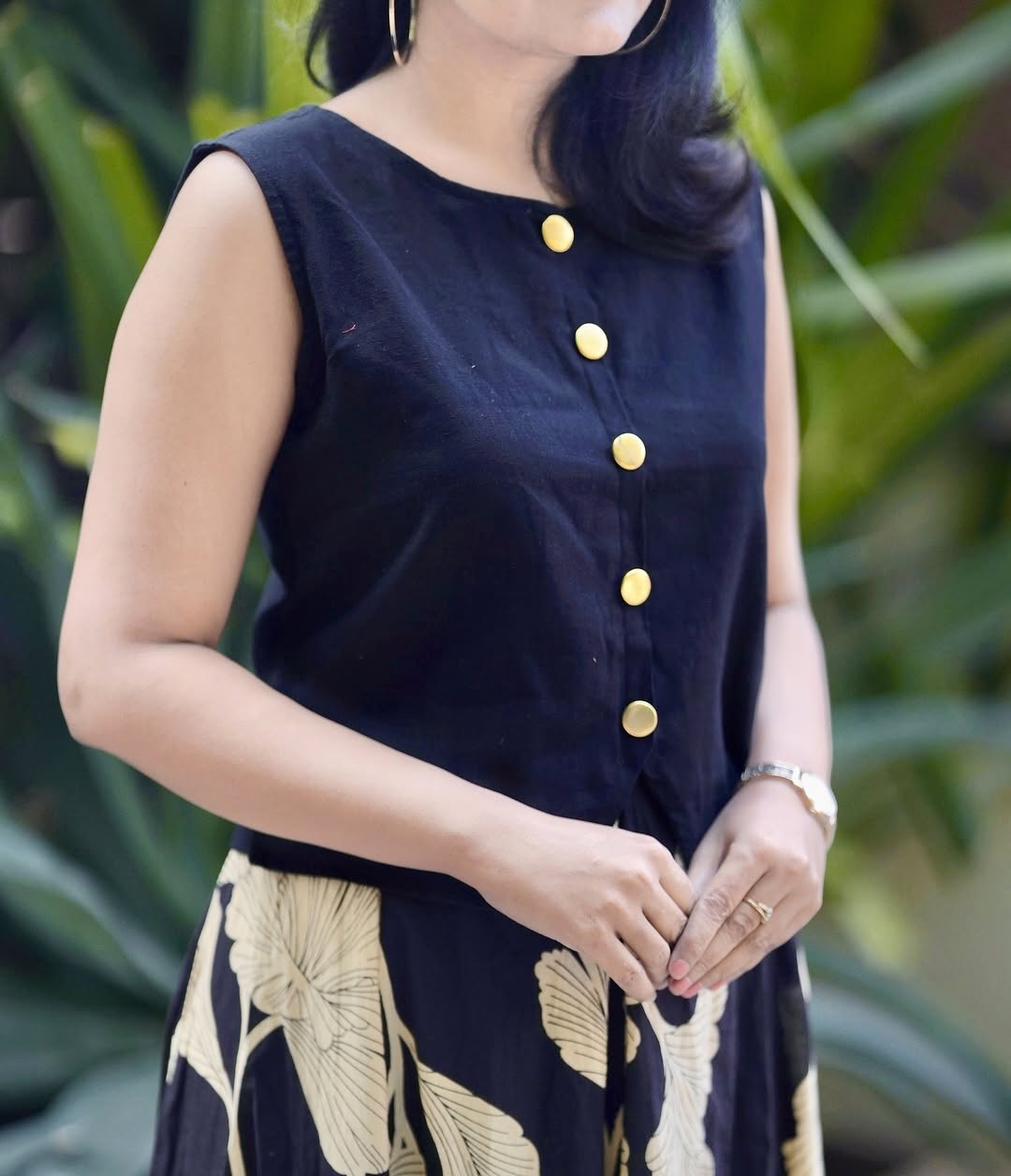 Cotton Skirt - Navy Blue