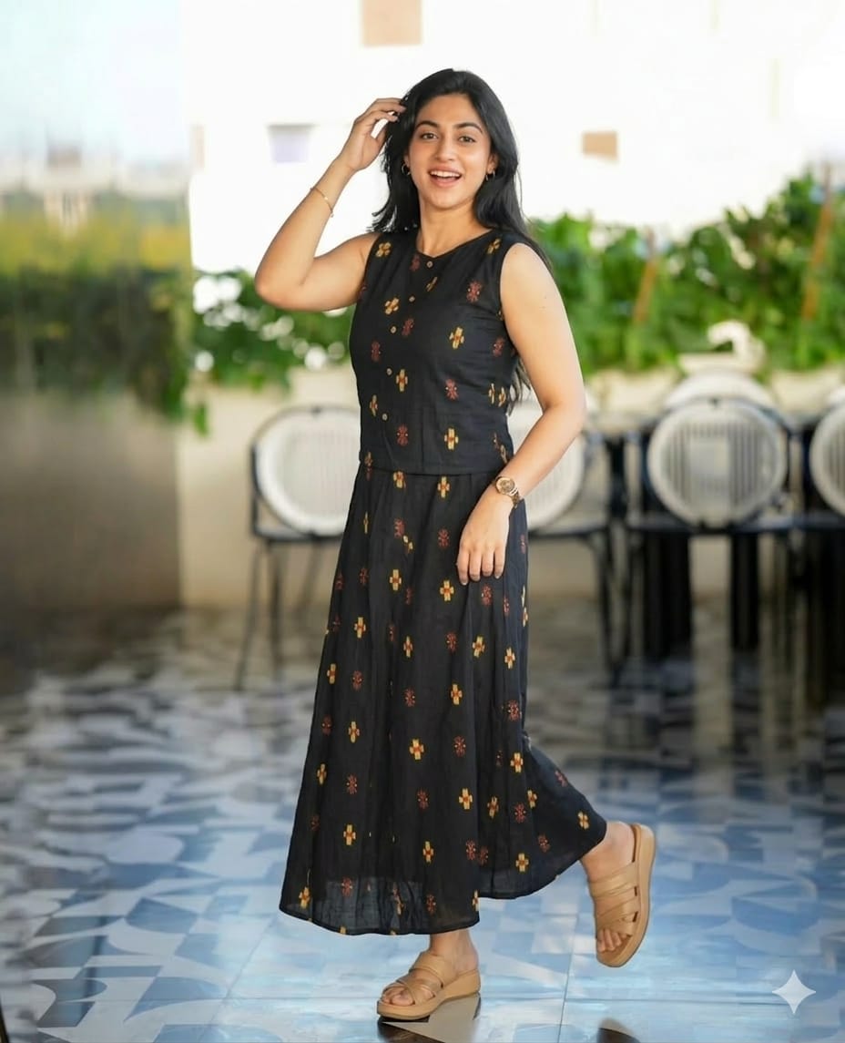 Cotton Skirt - Black