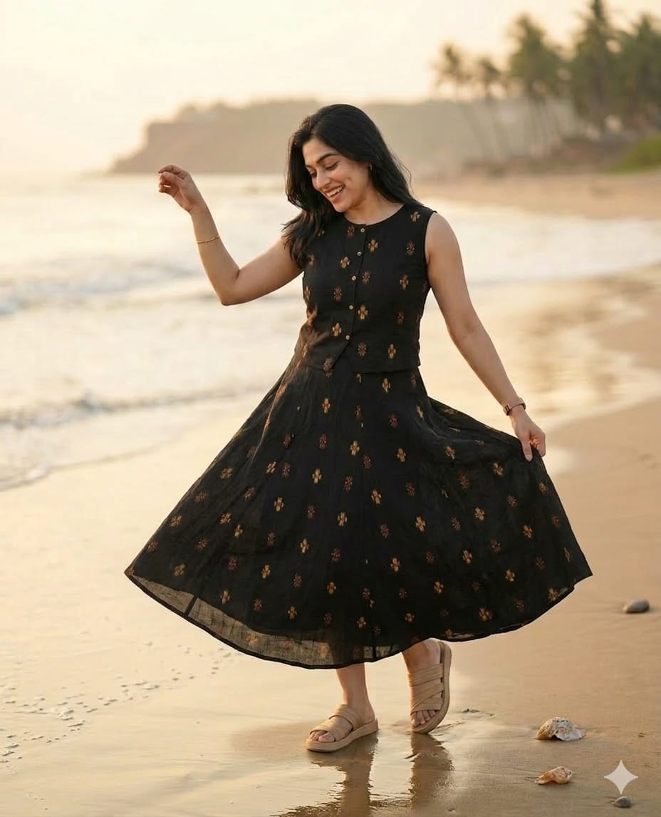 Cotton Skirt - Black