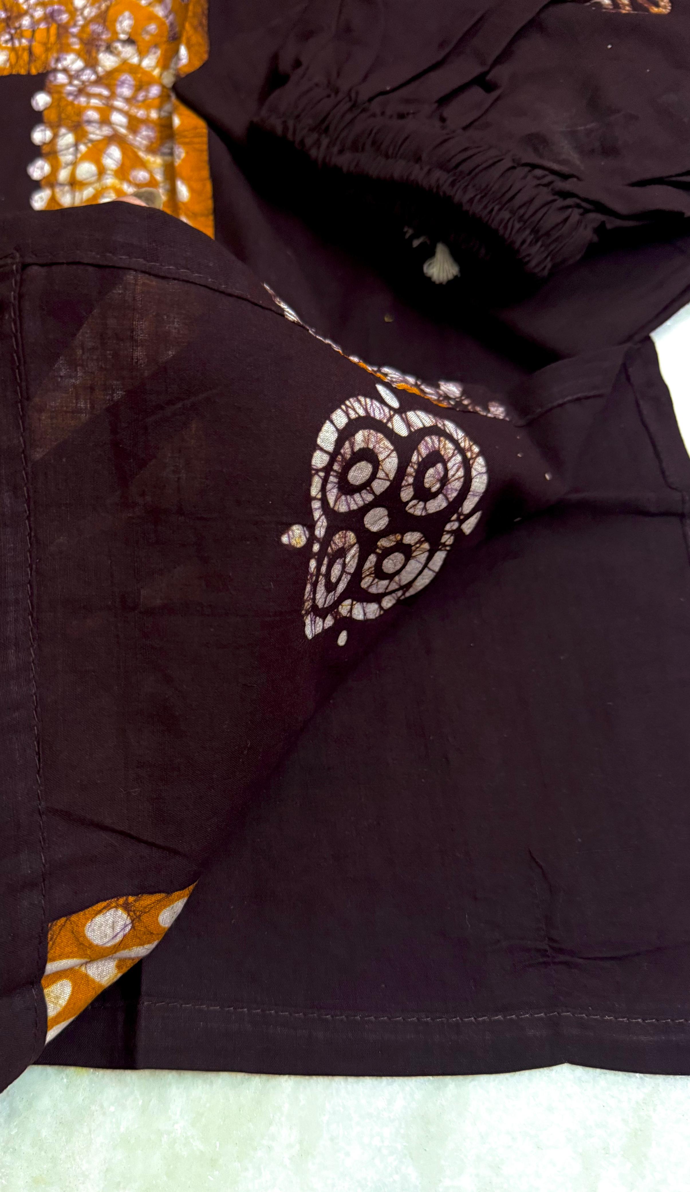 Batik Printed Kurti Plazzo and Dupatta Set in premium cotton fabric - Magenda1