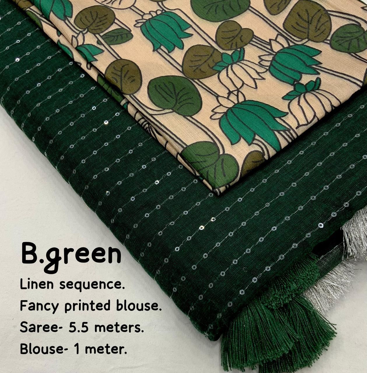 Linen Saree with Self Weaving Checks & Golden Border - SKU1