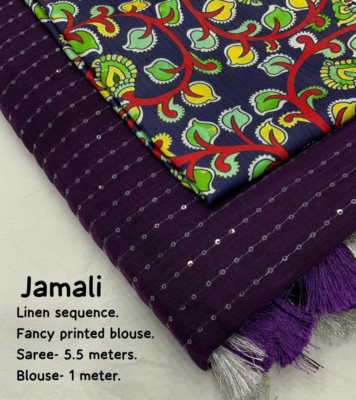 Linen Saree with Self Weaving Checks & Golden Border - SKU4