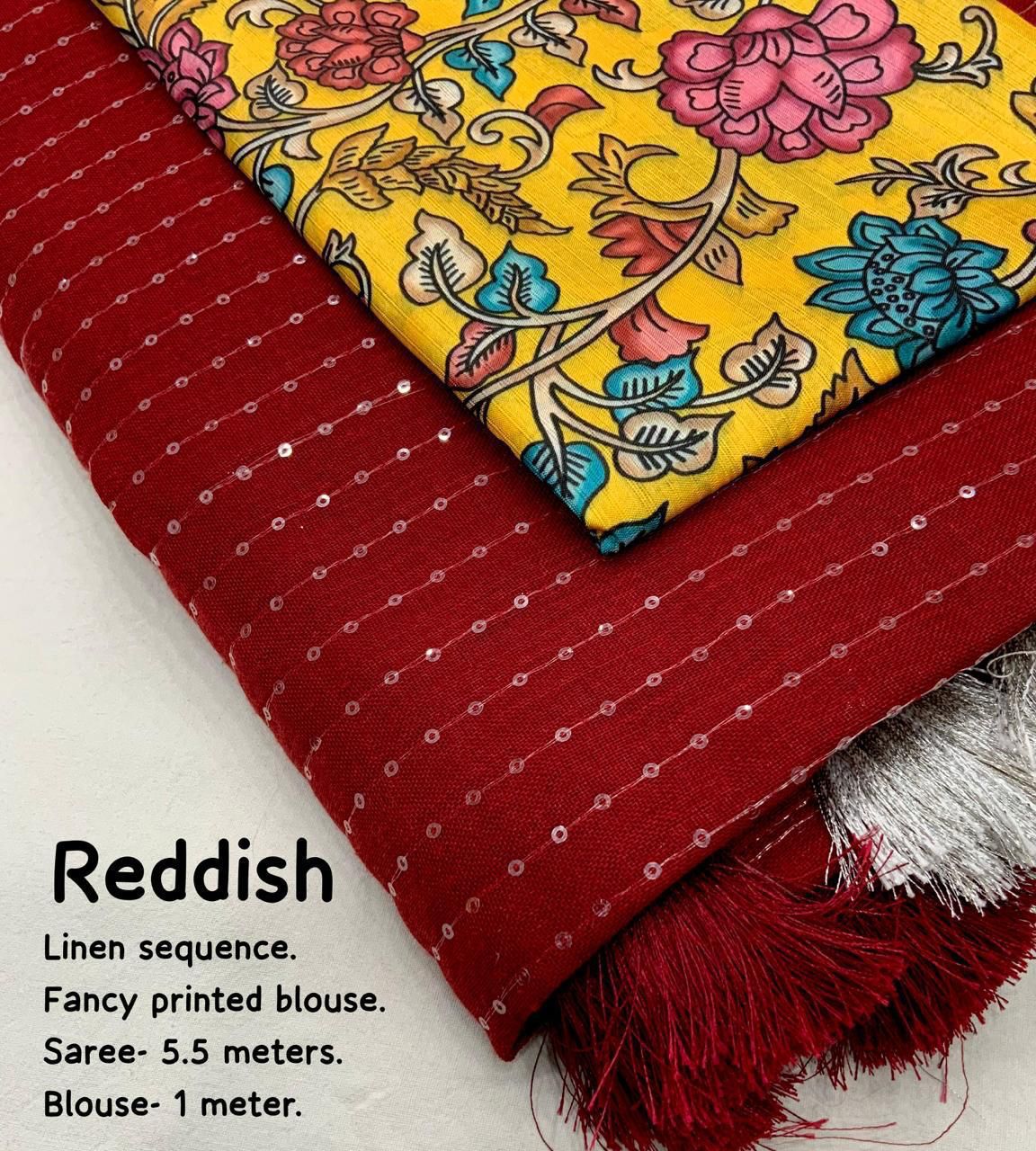 Linen Saree with Self Weaving Checks & Golden Border - SKU16