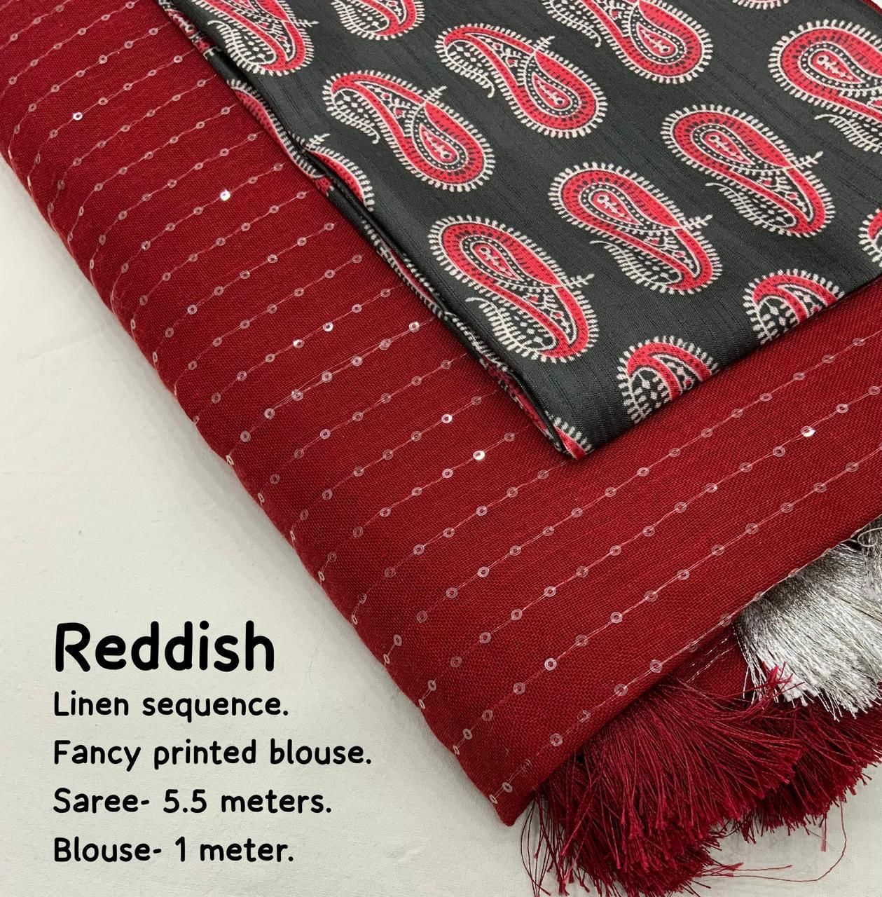 Linen Saree with Self Weaving Checks & Golden Border - SKU21