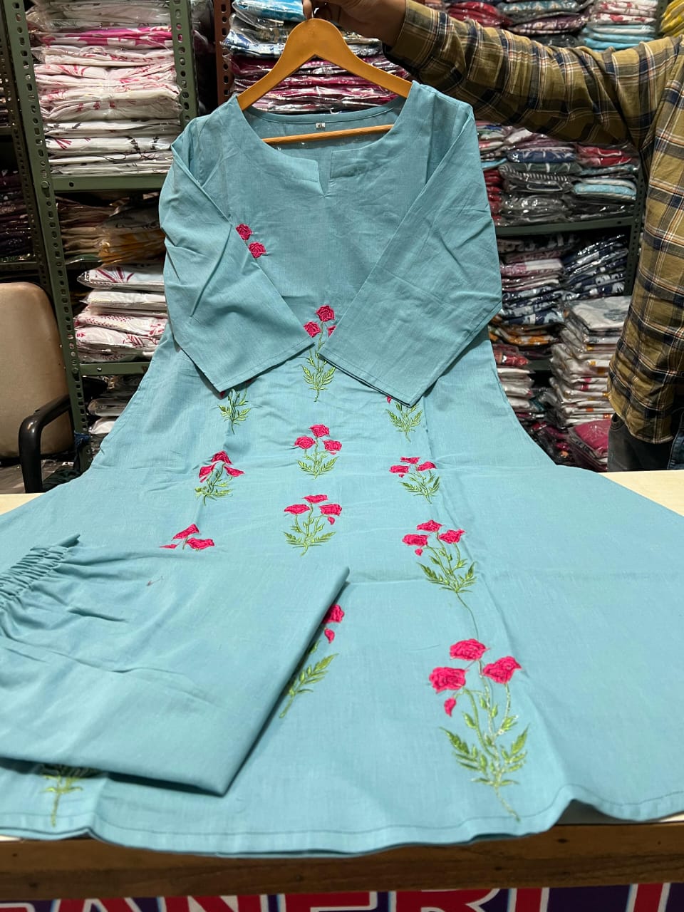 Beautiful Butta machine embroidery Suit Set for a graceful look - SKU1