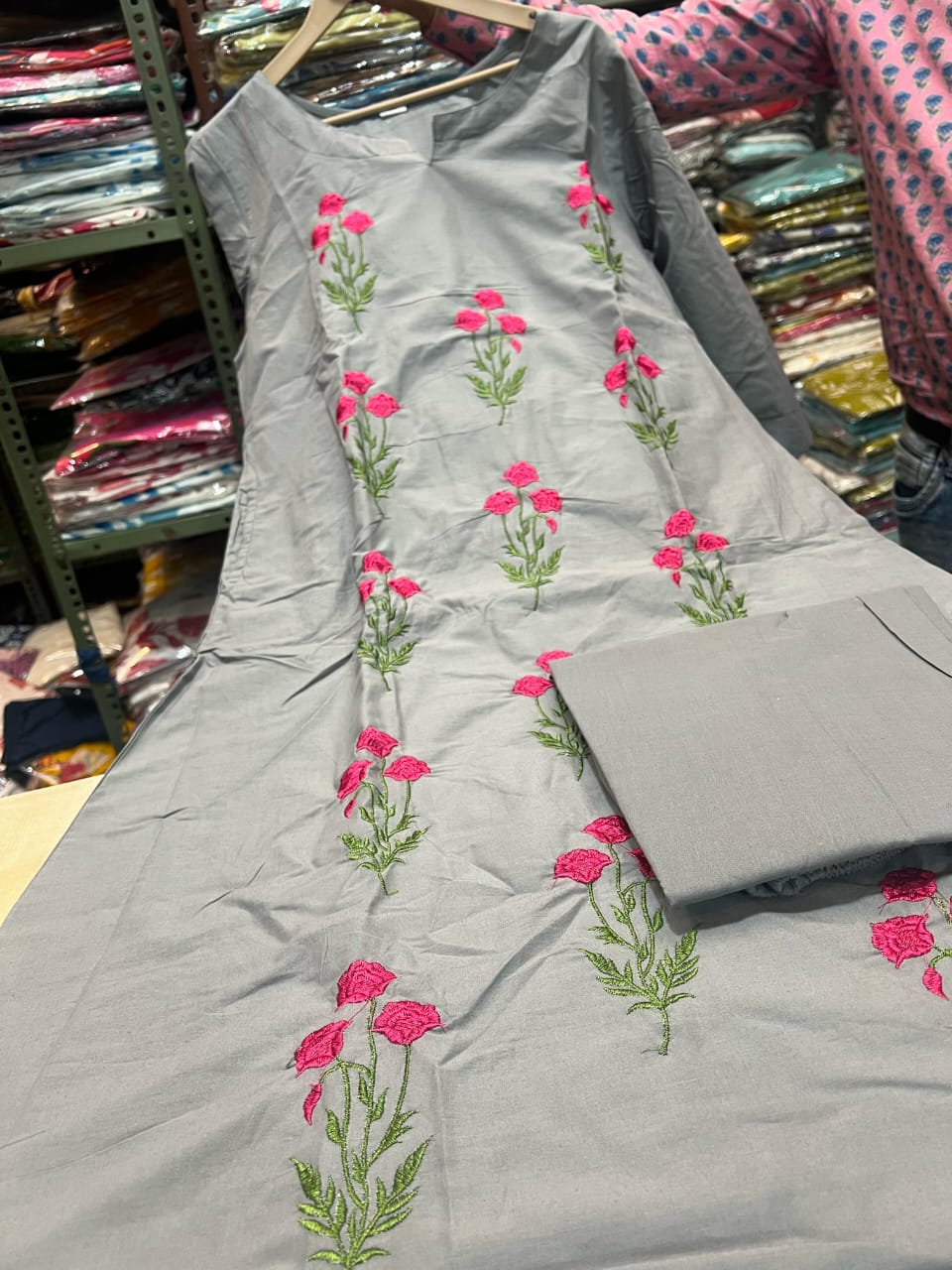 Beautiful Butta machine embroidery Suit Set for a graceful look - SKU2