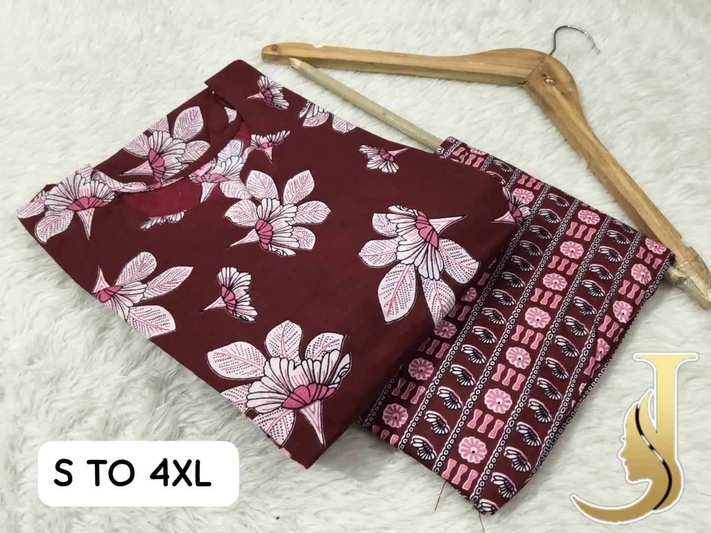 Premium Cotton Jaipuri Kurti & Pant Set for Women - Default