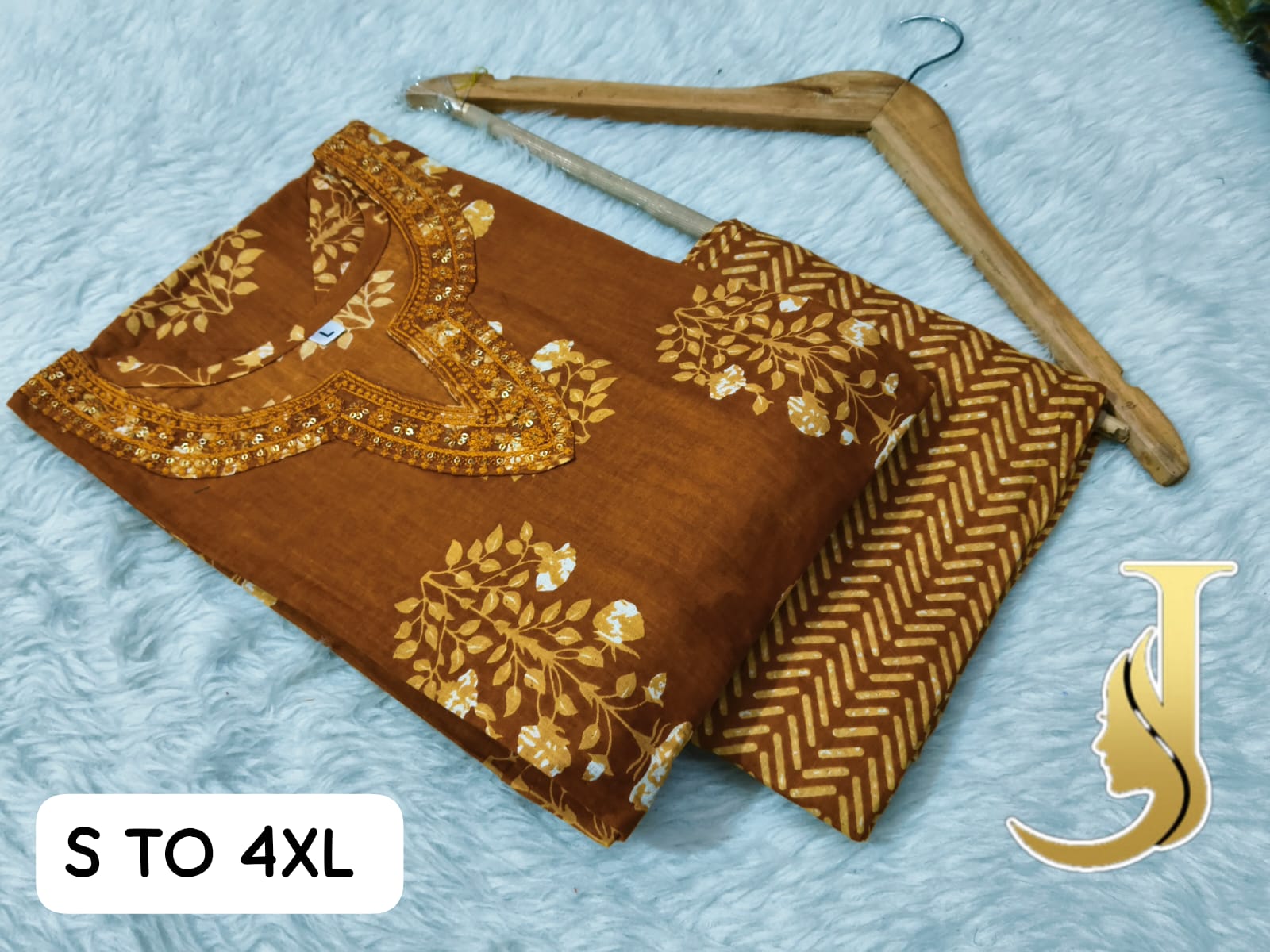 Premium Cotton Jaipuri Kurti & Pant Set for Women - Default