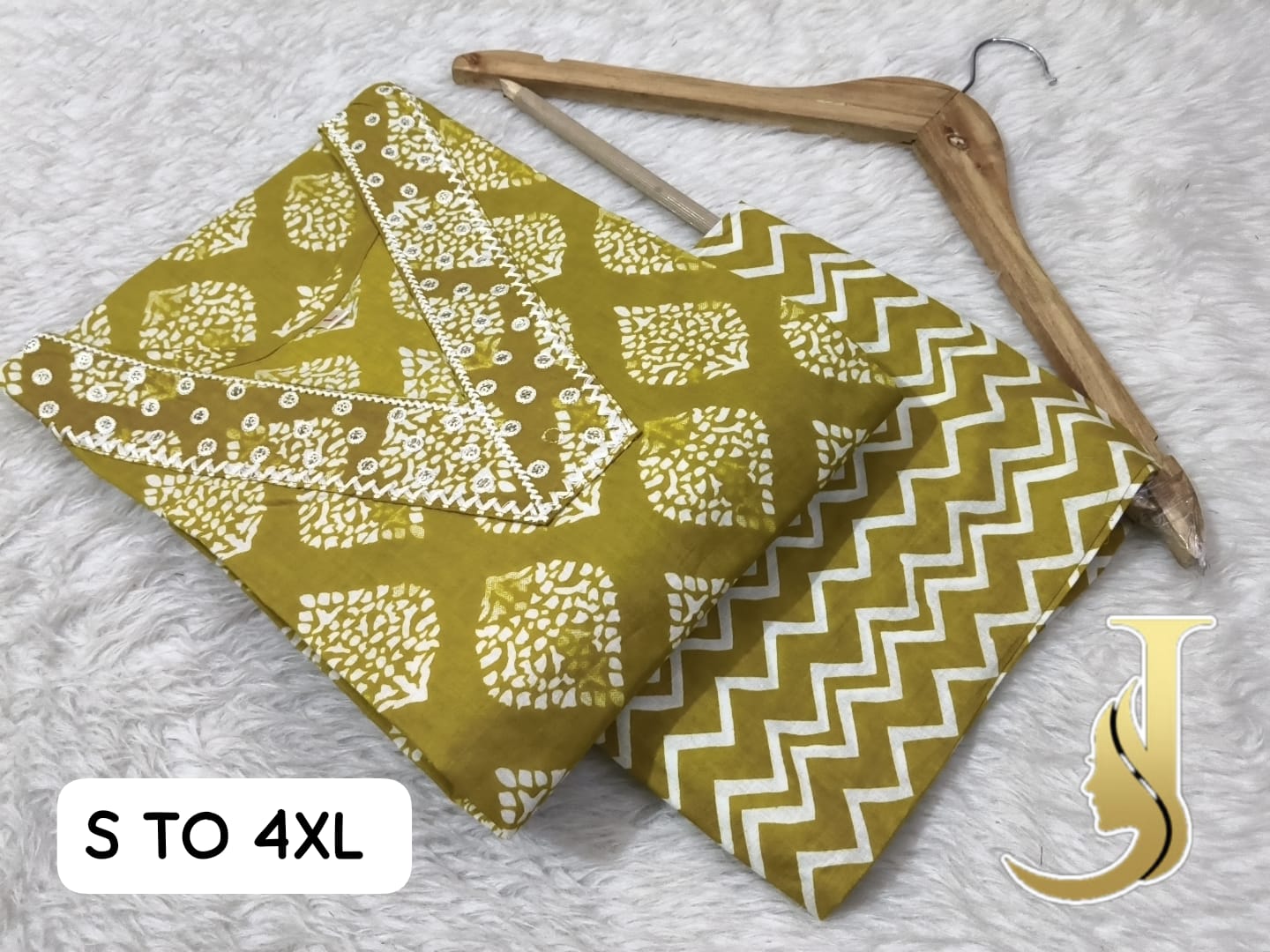 Premium Cotton Jaipuri Kurti & Pant Set for Women - Default