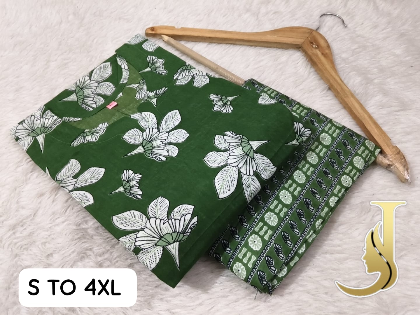 Premium Cotton Jaipuri Kurti & Pant Set for Women - Default