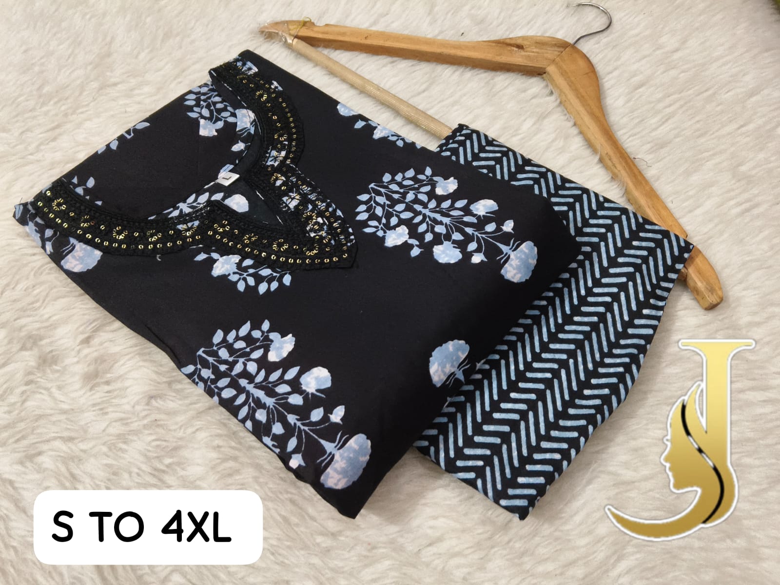 Premium Cotton Jaipuri Kurti & Pant Set for Women - Default