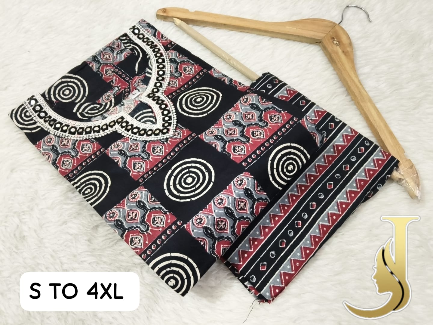 Premium Cotton Jaipuri Kurti & Pant Set for Women - Default