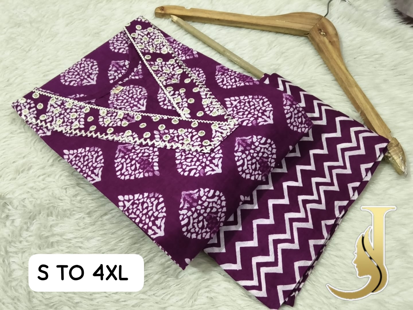 Premium Cotton Jaipuri Kurti & Pant Set for Women - Default