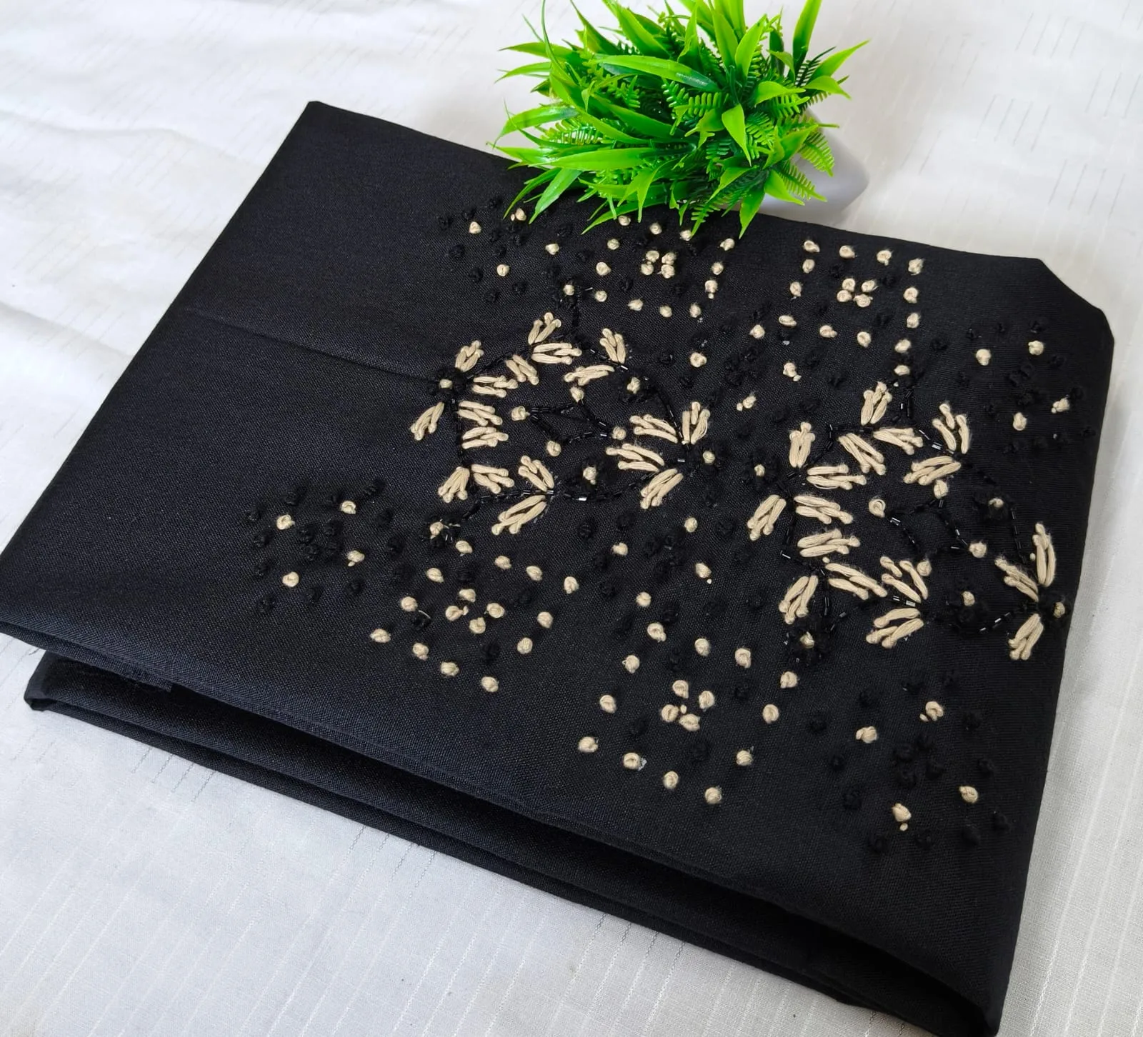 Premium Cotton & Silk Hand Work Top Material - Hand Work Top Materialefault