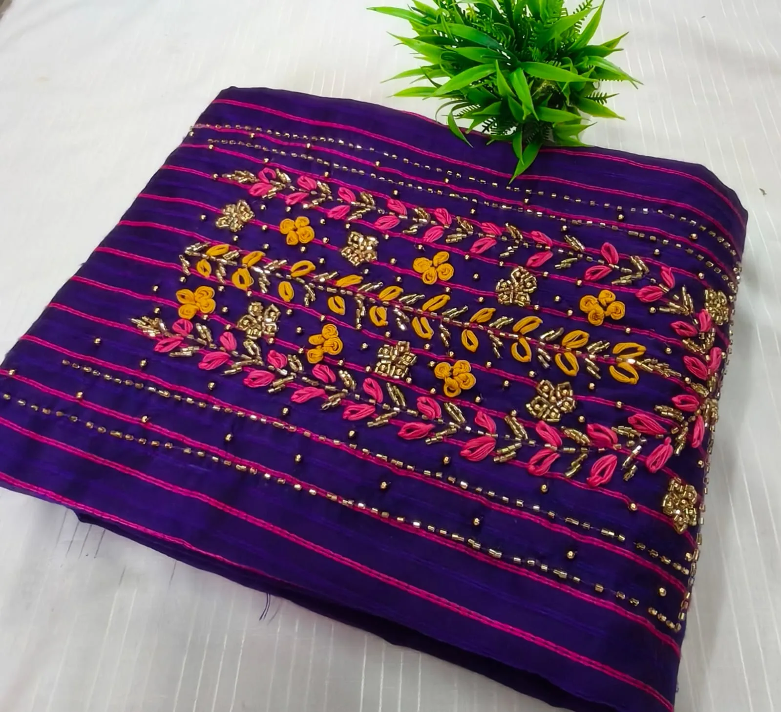Premium Cotton & Silk Hand Work Top Material