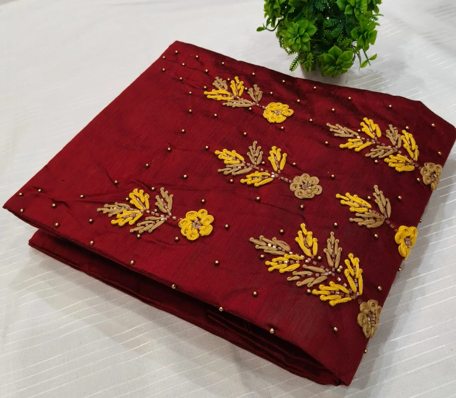 Premium Cotton & Silk Hand Work Top Material - Hand Work Top Materialefault