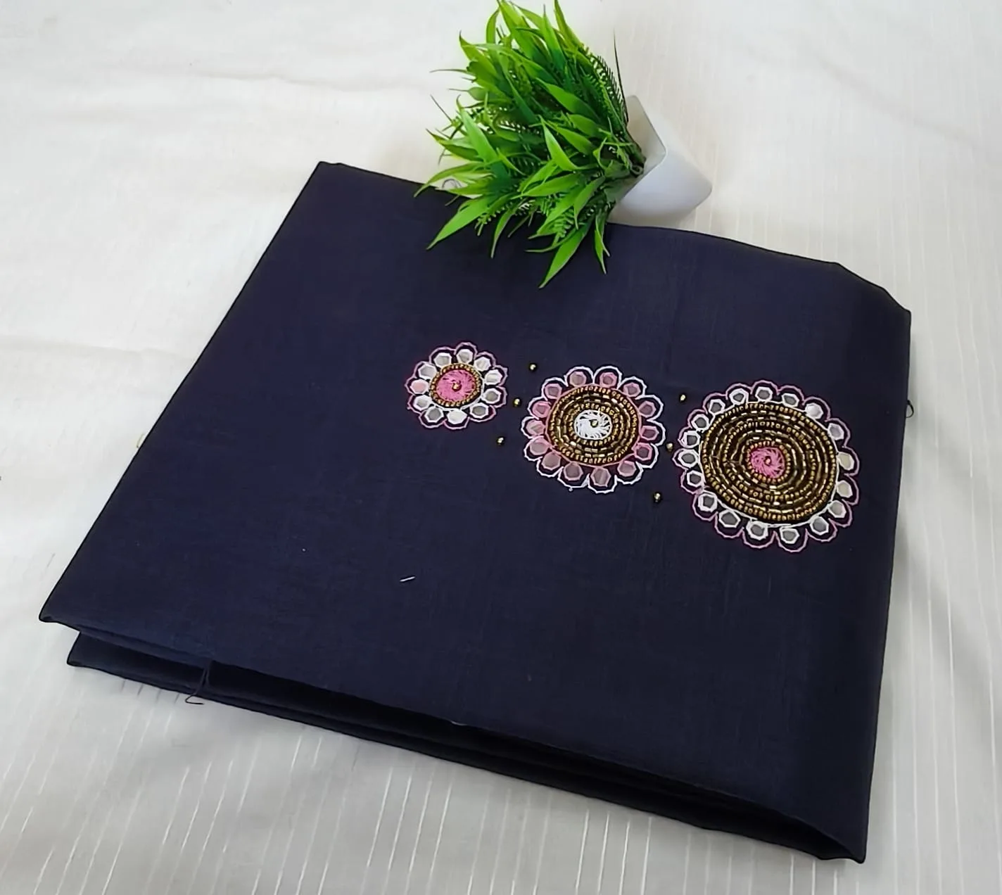 Premium Cotton & Silk Hand Work Top Material - Hand Work Top Materialefault