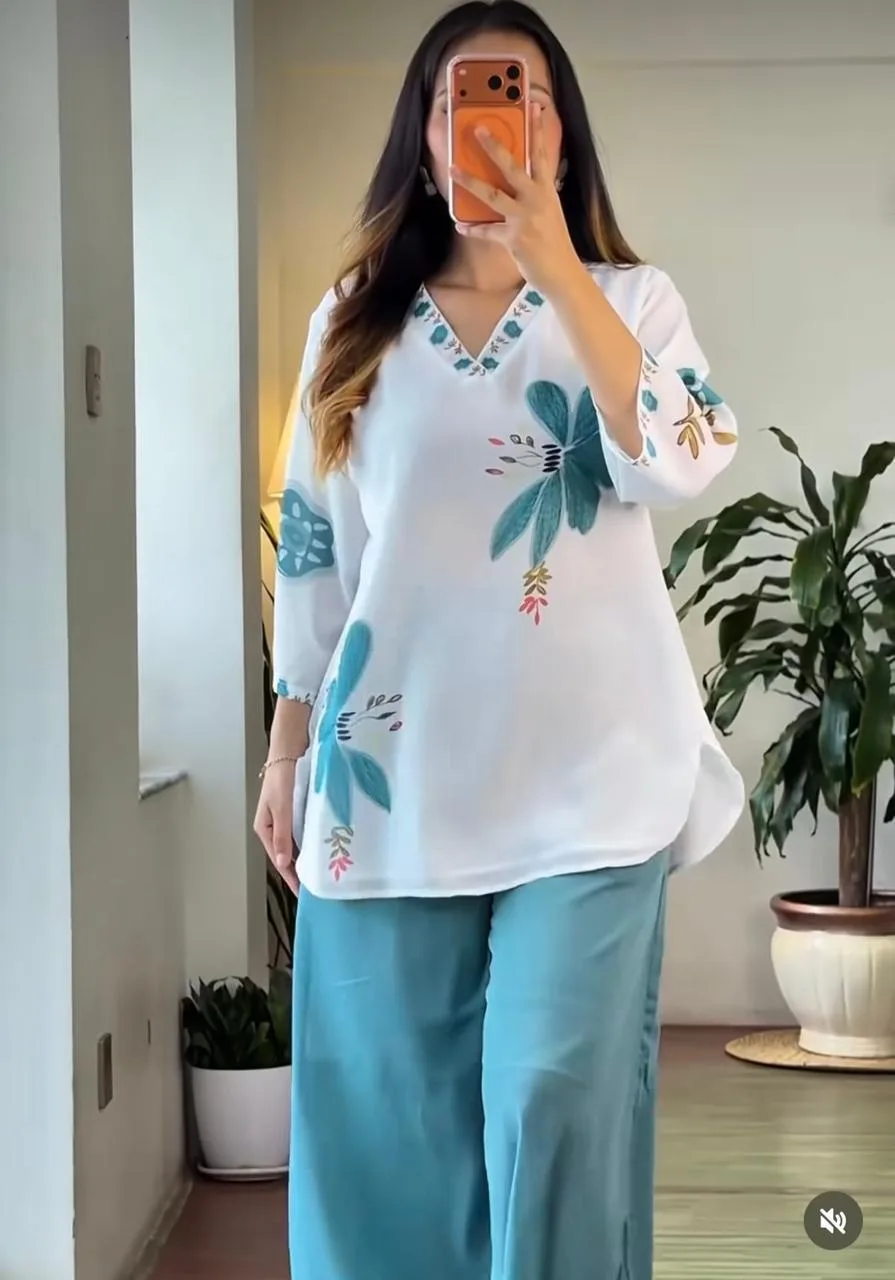 Premium Mul Cotton Co-Ord Set for Women – Stylish Summer Wear - Sky