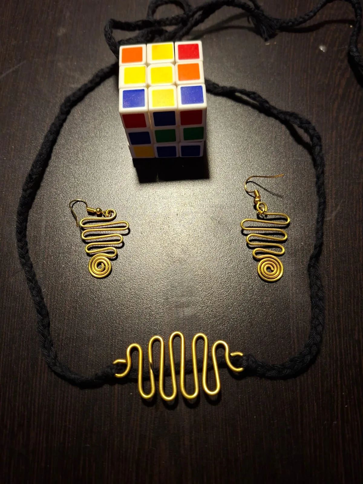 Handcrafted Elegant Brass Jewellery Set - Design 4