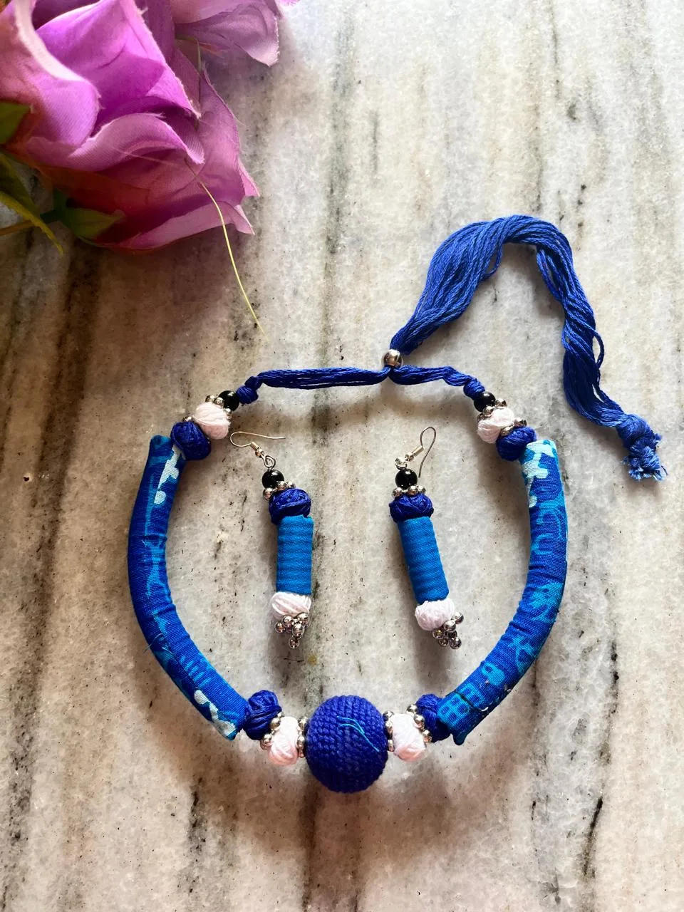 Handcrafted Cloth Jewellery Set – Eco-Friendly Artisan Fashion