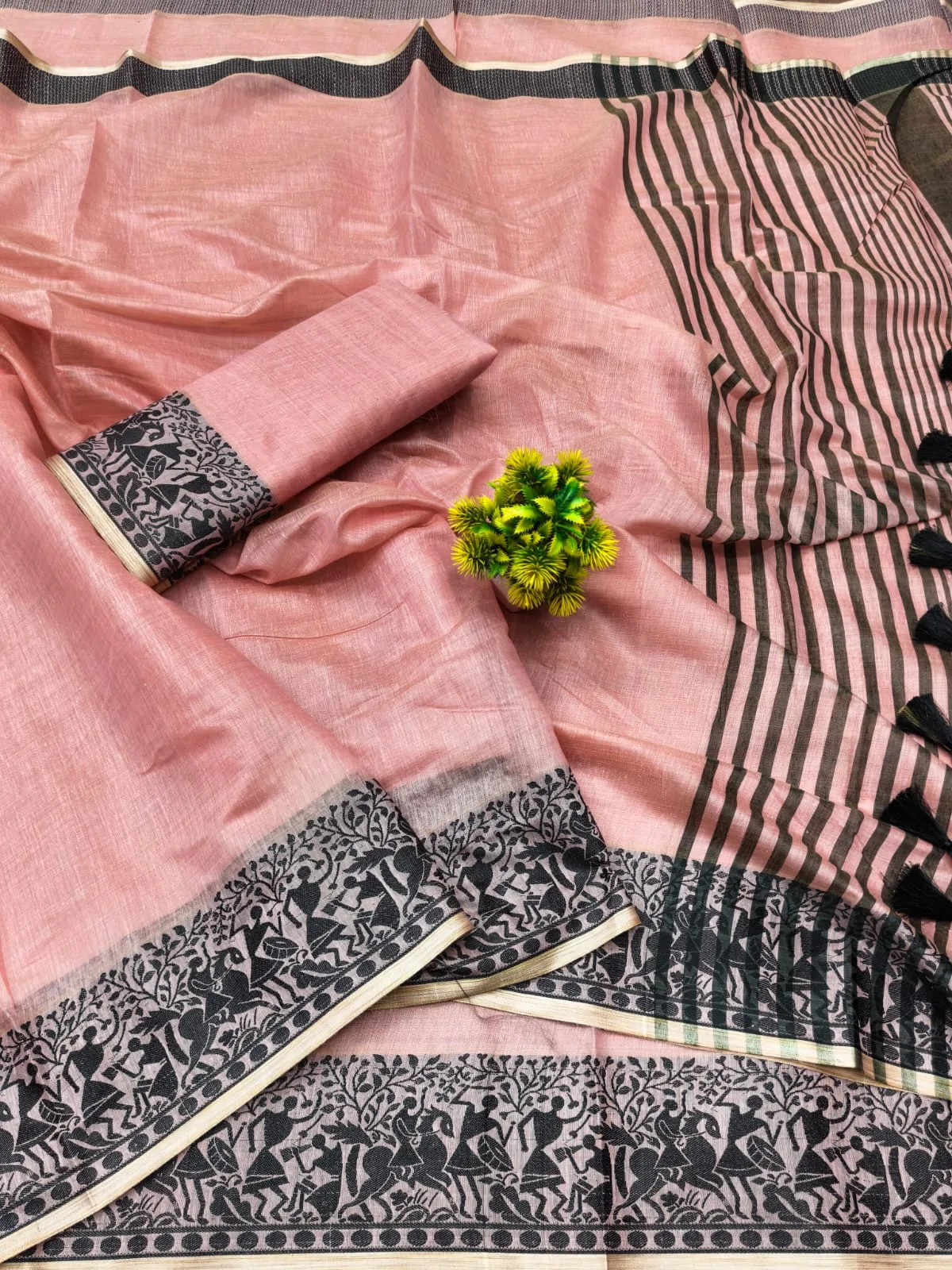 Pure Cotton Soft Silk Saree - Pink
