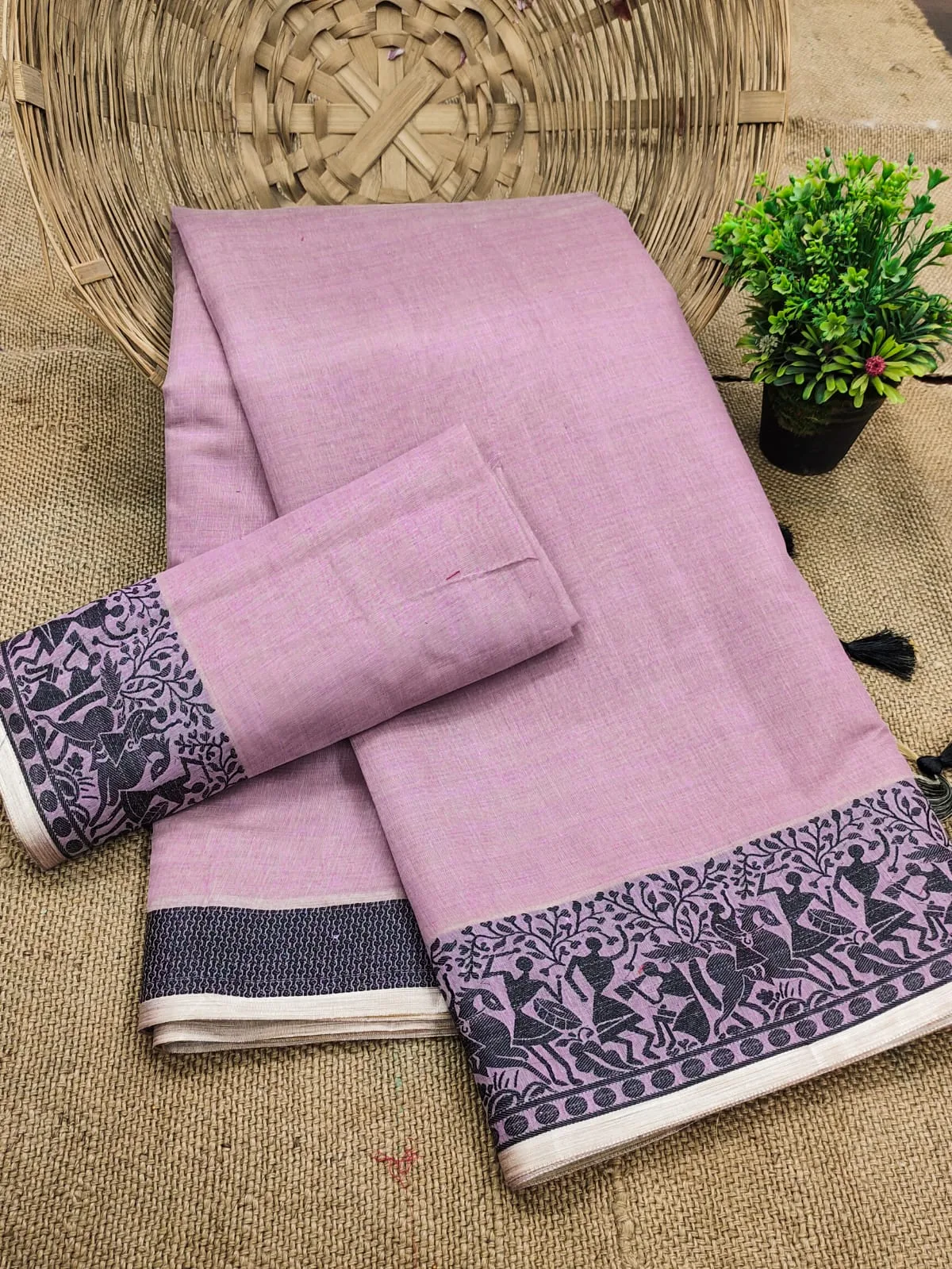 Pure Cotton Soft Silk Saree - Purple