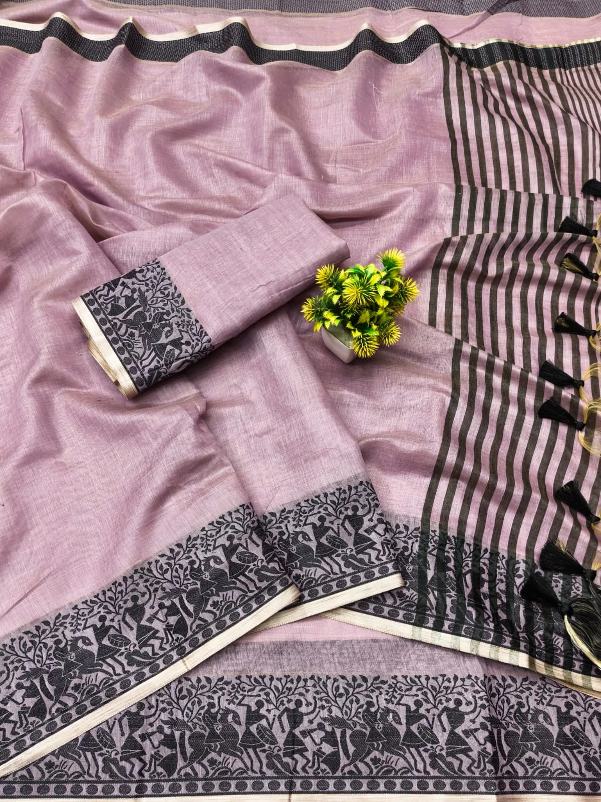 Pure Cotton Soft Silk Saree - Purple