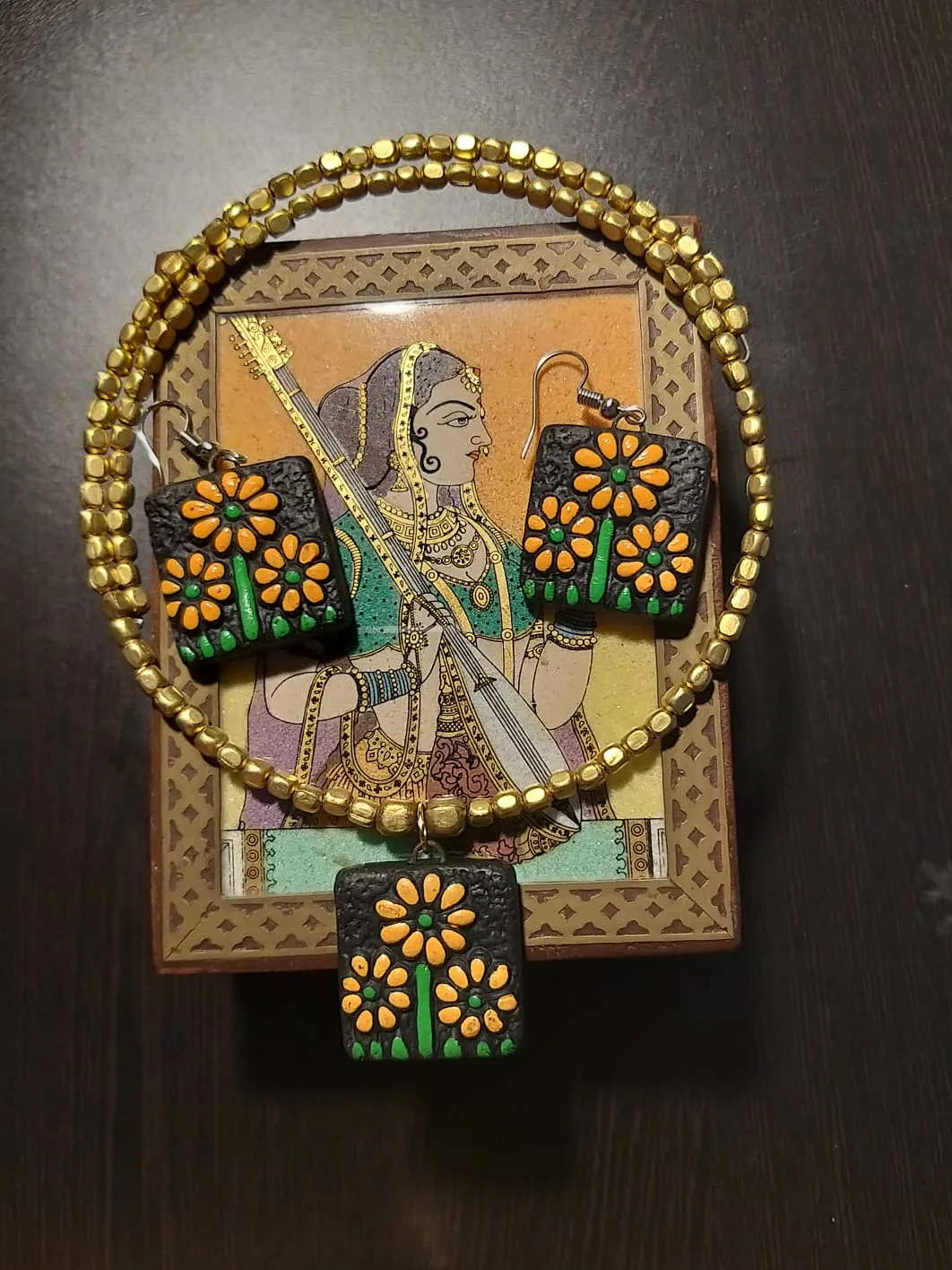 Brass & Terracotta Fusion Jewellery Set