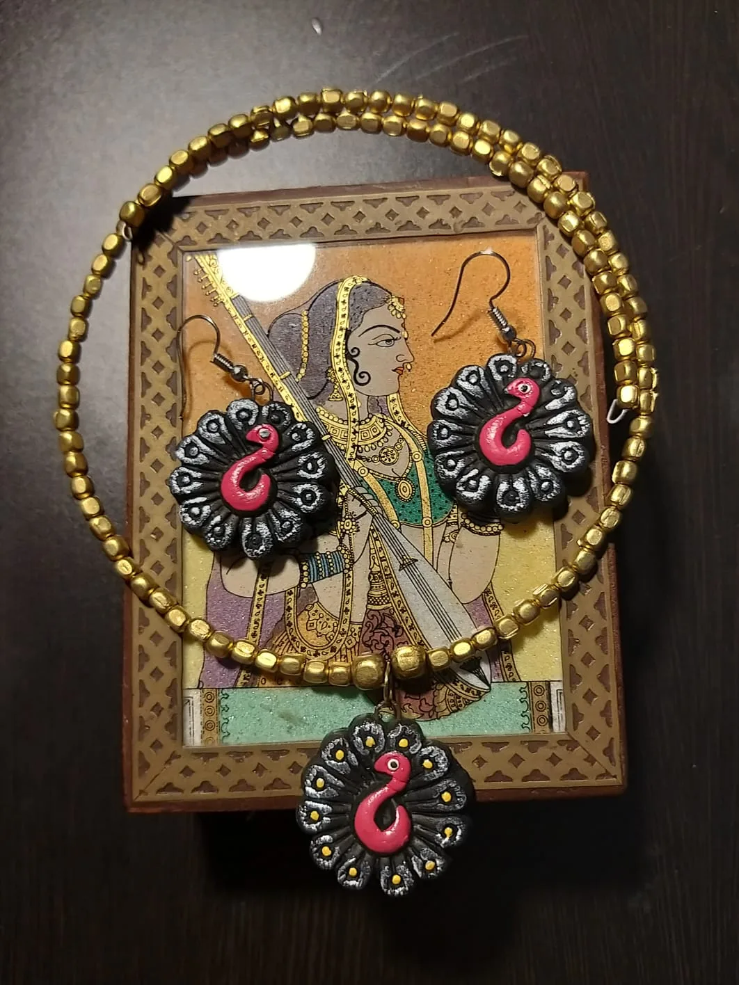 Brass & Terracotta Fusion Jewellery Set - Design 2