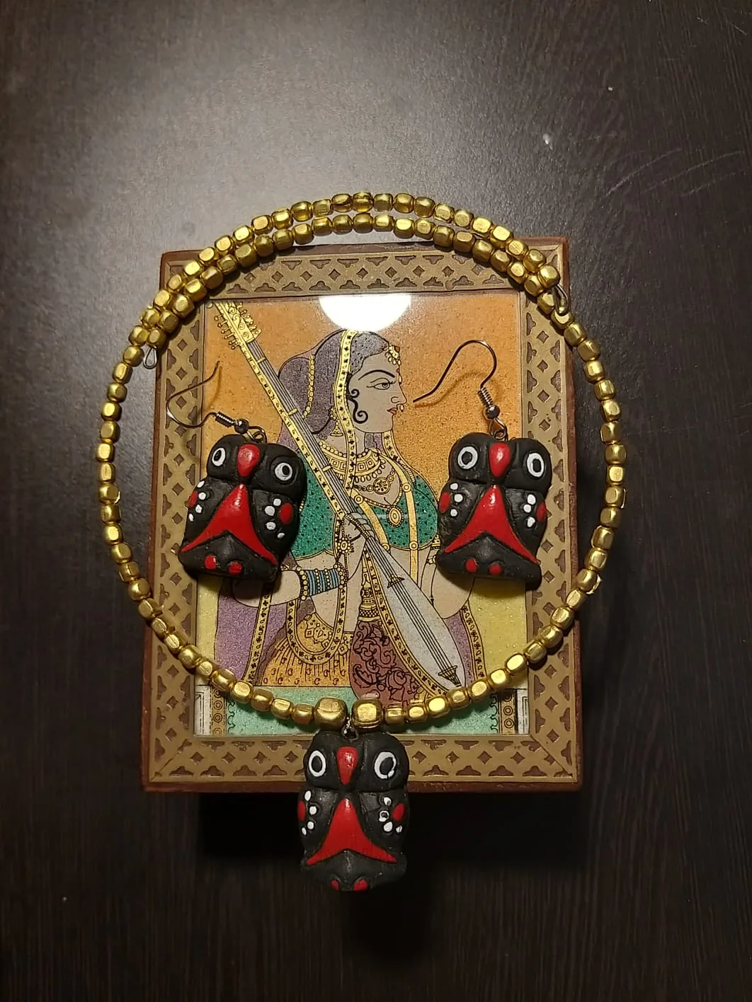 Brass & Terracotta Fusion Jewellery Set - Design 3