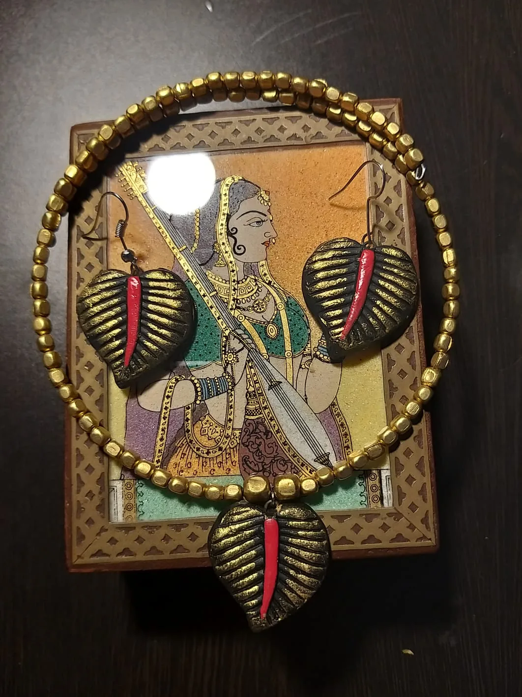 Brass & Terracotta Fusion Jewellery Set - Design 4