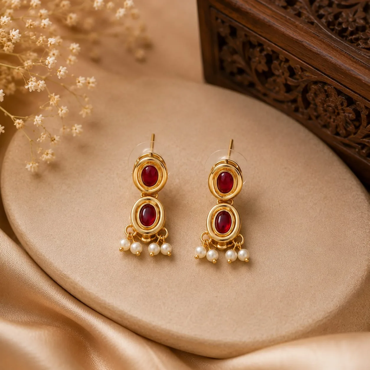 Temple Jewellery Set – Premium Golden Finish | Traditional Ethnic Jewellery - Design 5