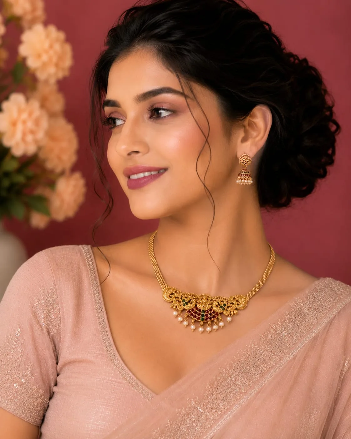 Temple Jewellery Set – Premium Golden Finish | Traditional Ethnic Jewellery