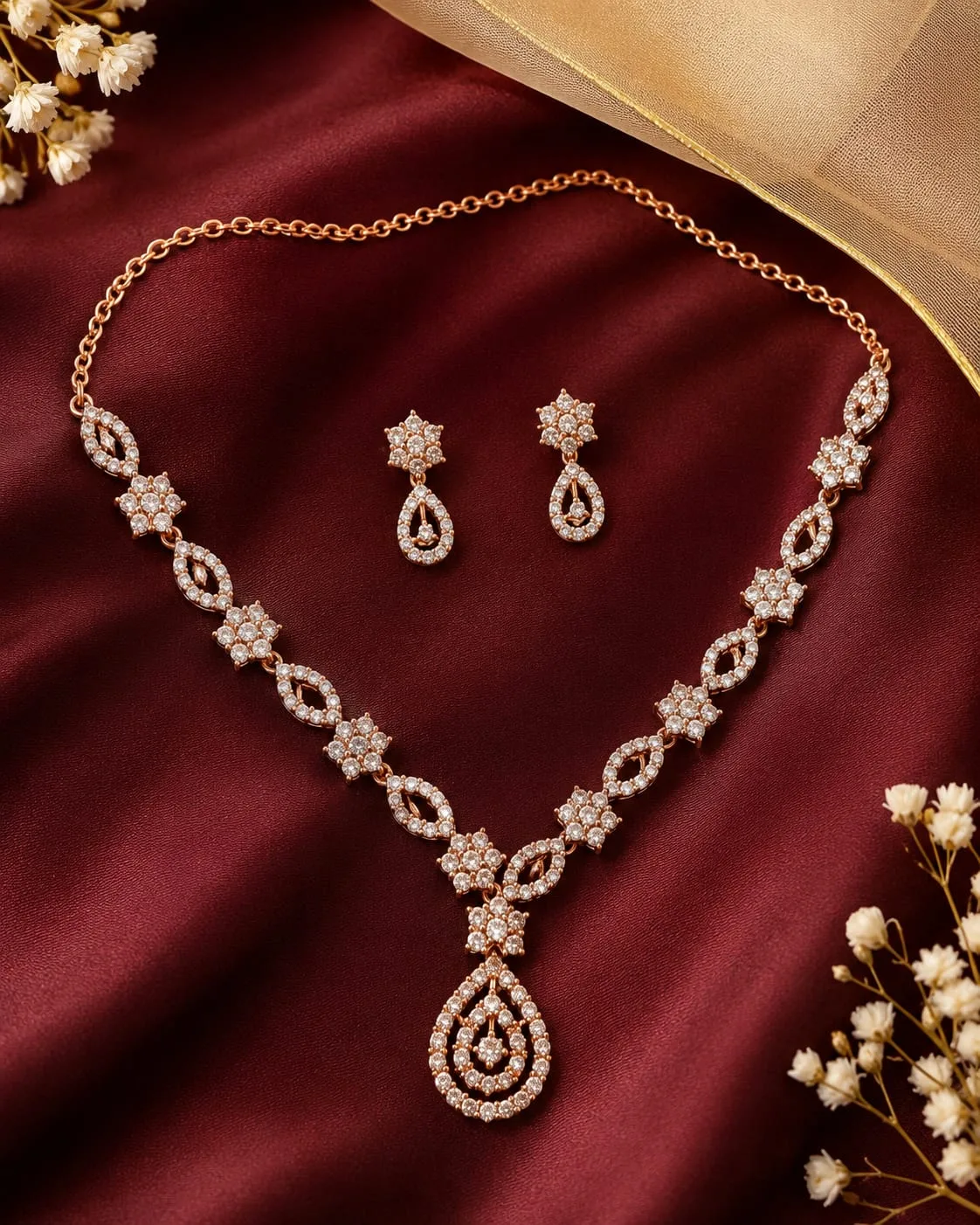 American Diamond-Inspired Set for Women | Elegant Traditional Jewellery - Design 1
