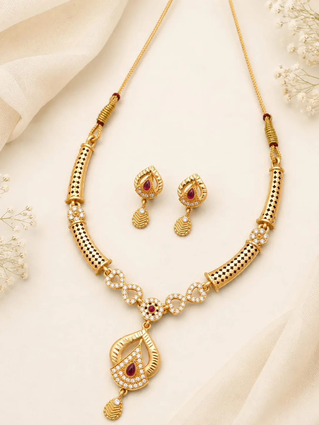 American Diamond-Inspired Set for Women | Elegant Traditional Jewellery - Design 2