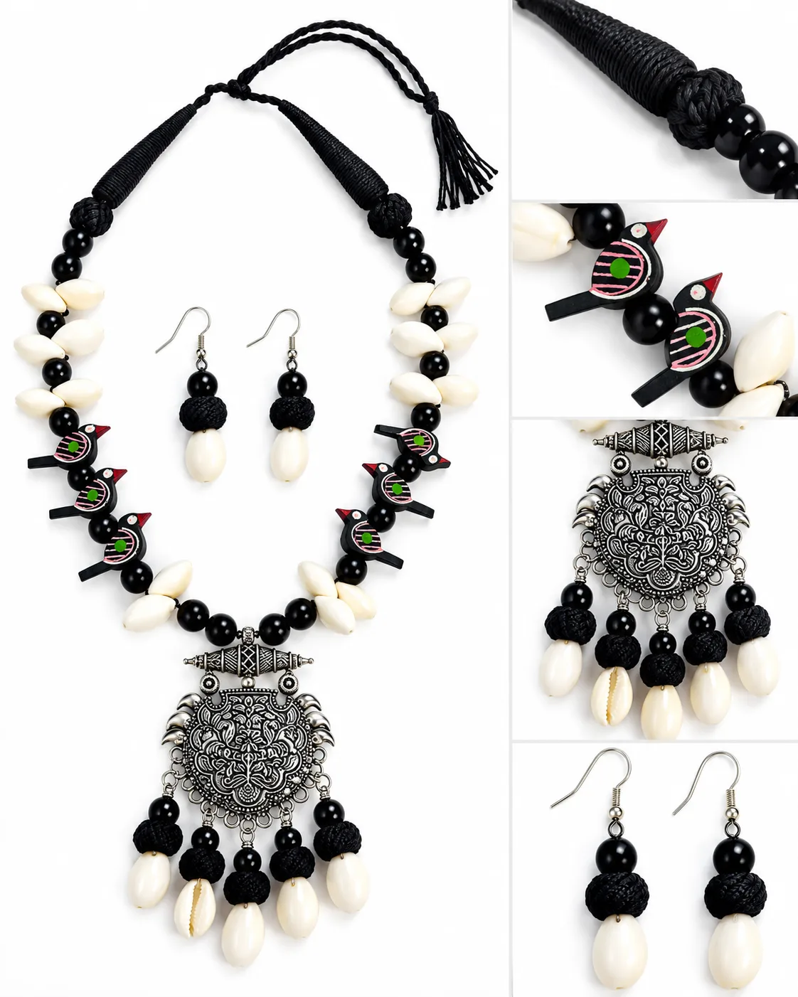 Handmade Oxidised Fusion Jewellery Set - Design 1