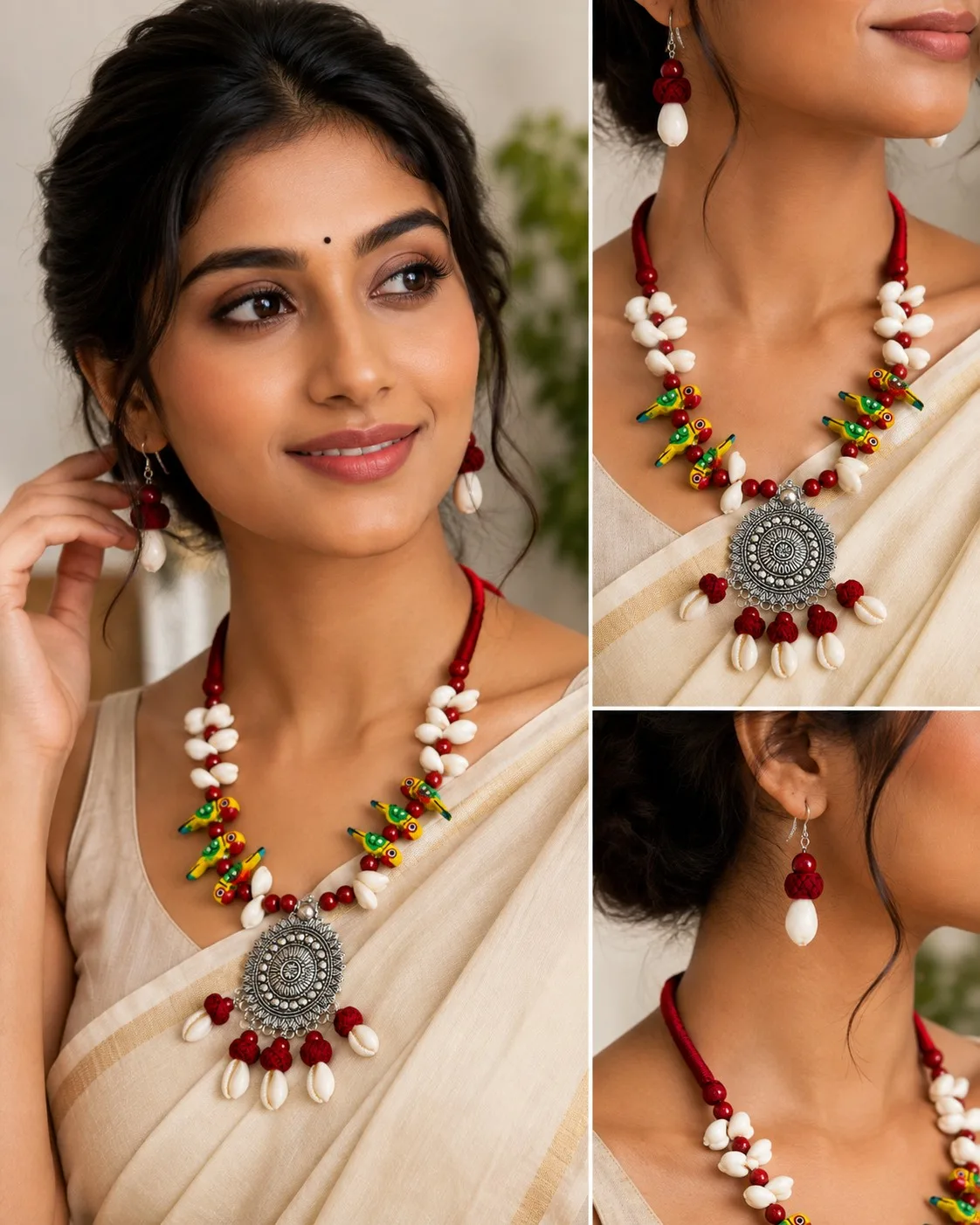 Handmade Oxidised Fusion Jewellery Set - Design 2