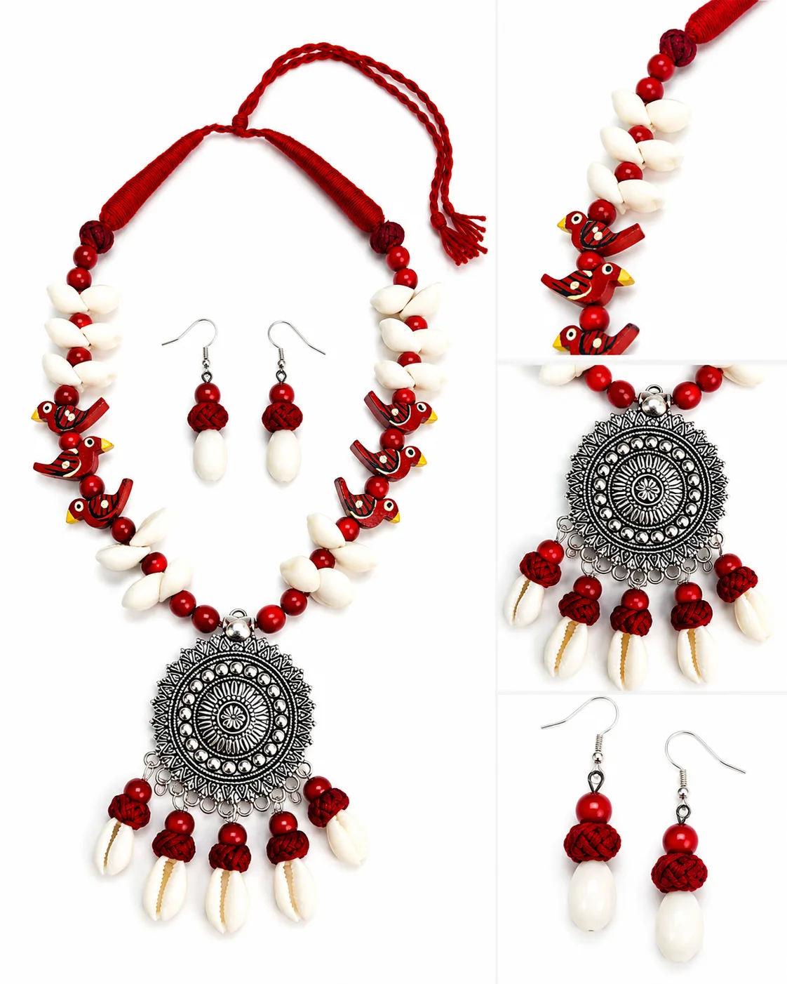 Handmade Oxidised Fusion Jewellery Set - Design 4