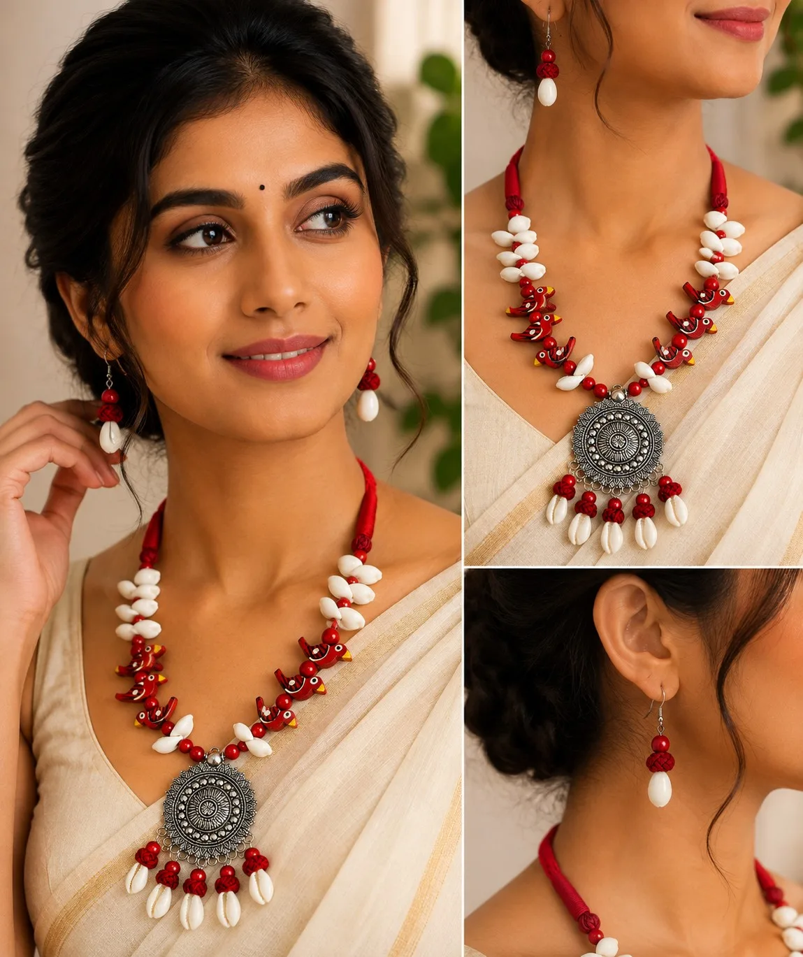 Handmade Oxidised Fusion Jewellery Set - Design 4