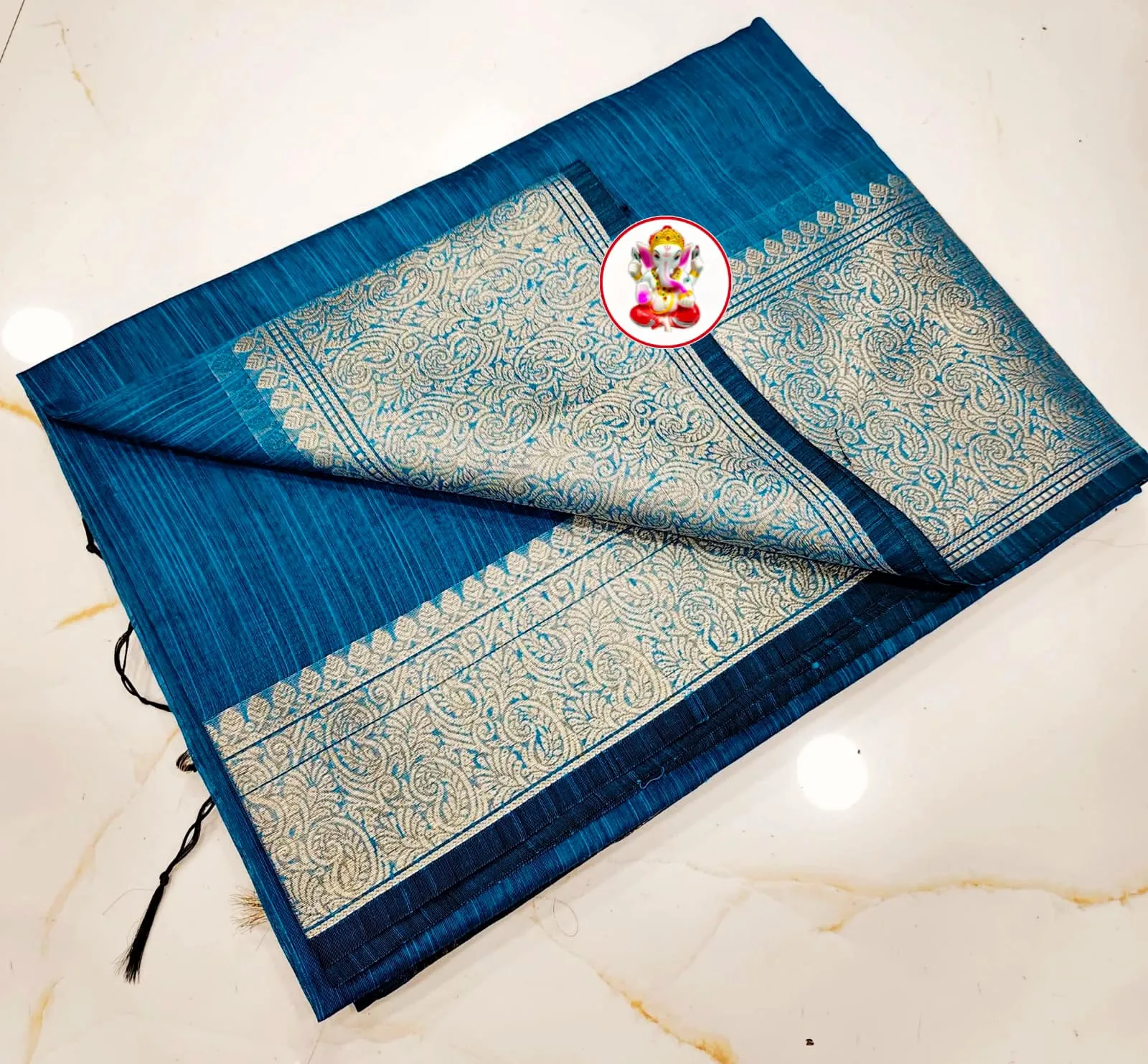 Premium Slab Silk Handloom Saree - Blue