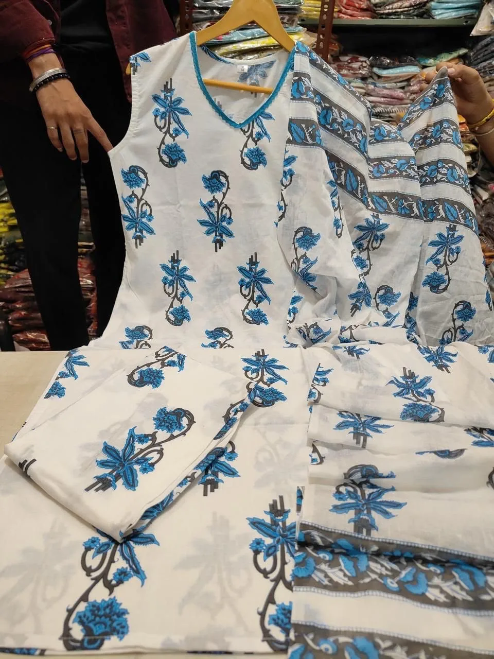 Summer Special Cotton Suit - Sky