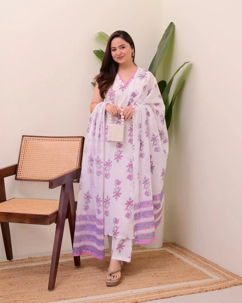 Summer Special Cotton Suit - Pink