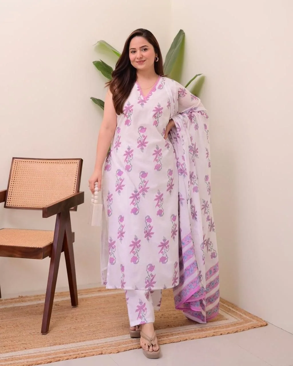 Summer Special Cotton Suit - Pink