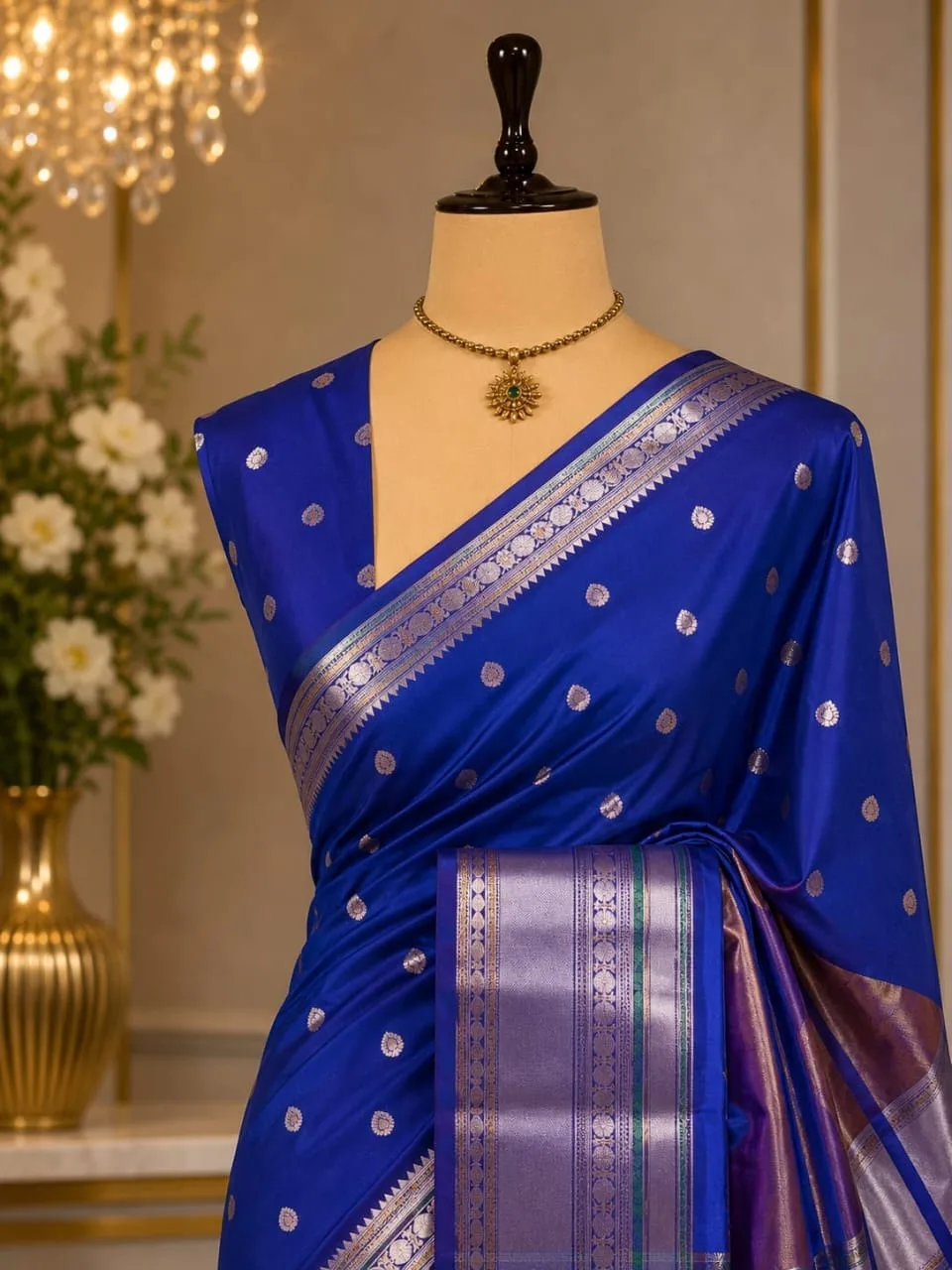 Long Border Premium Banarasi Soft Silk Saree