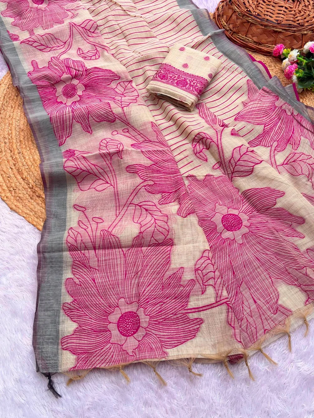 Pure Jamdani Silk Saree