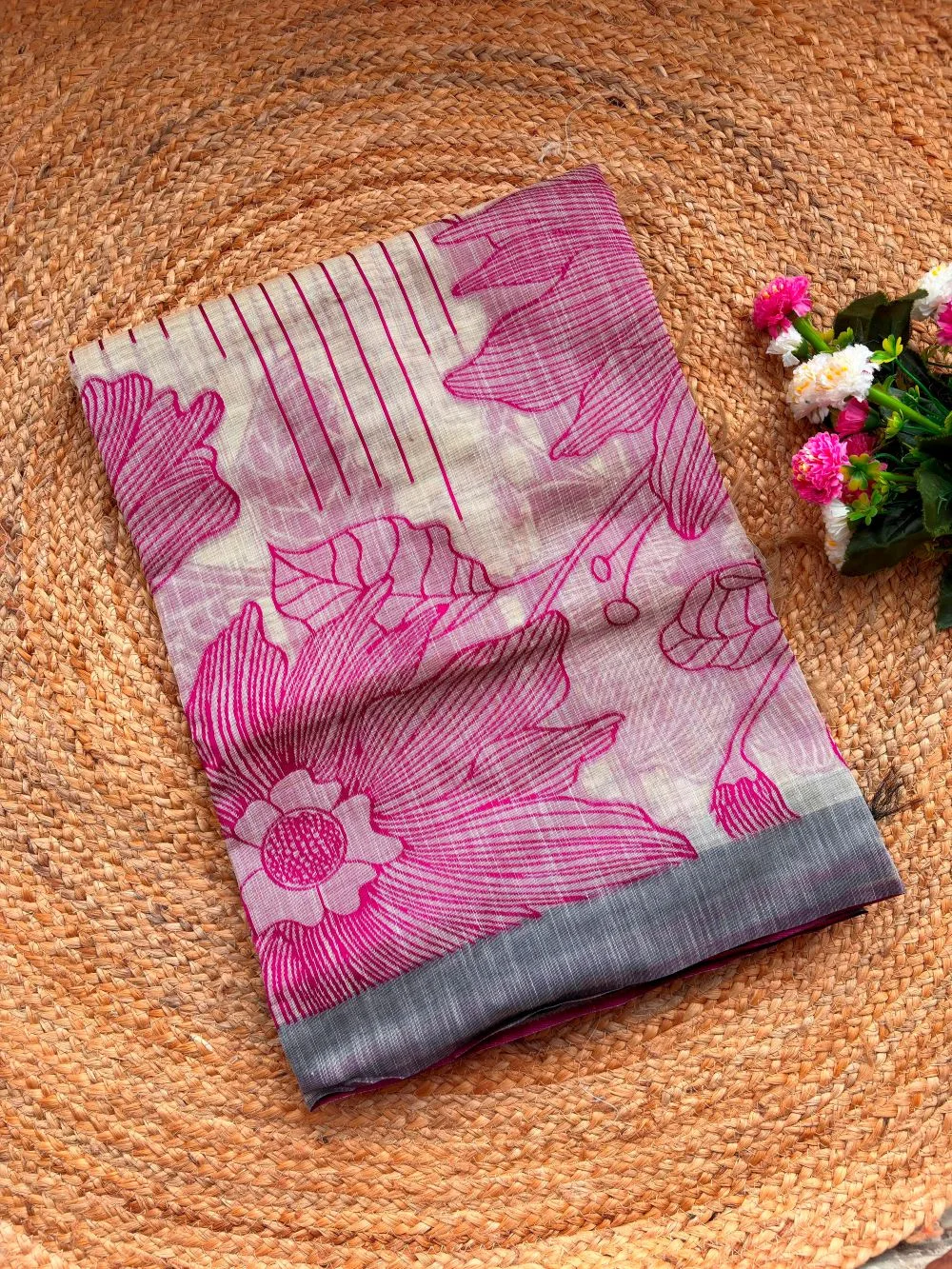 Pure Jamdani Silk Saree - Pink