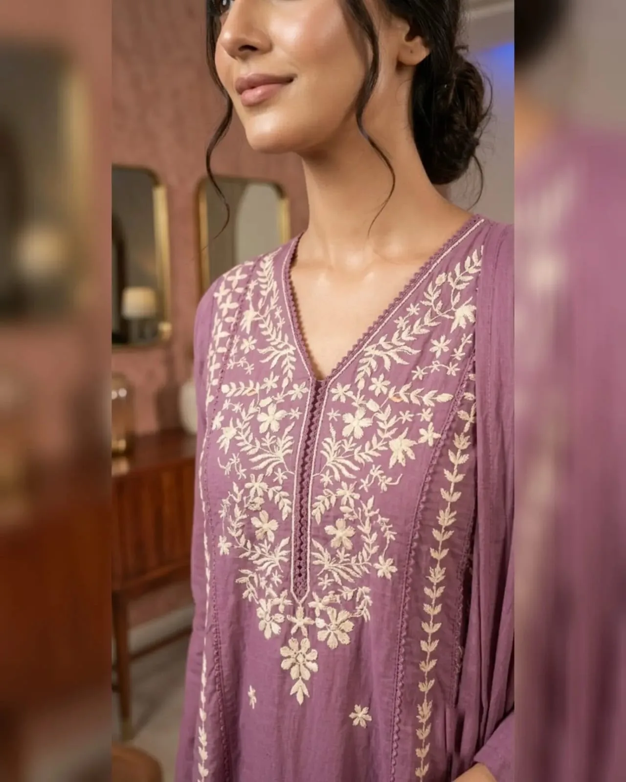 Raksha Bandhan Special Cotton Designer Kurta Set - Violete